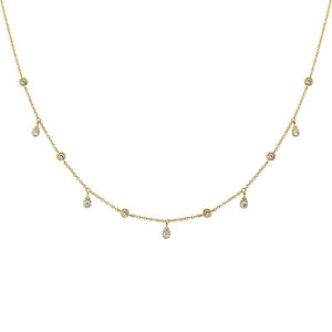 This necklace features round brilliant cut diamonds that total .18cts.