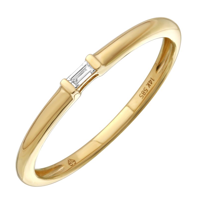 14k Yellow Gold Baguette Diamond Ring