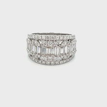 18k White Gold Diamond Emerald Cut Ring