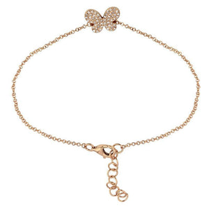 This bracelet features diamond butterfly with .13cts of round brill...