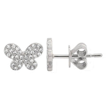 These butterfly earrings feature pave set round brilliant cut diamo...