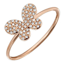 14k Rose Gold Diamond Butterfly Ring