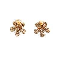 18k yellow gold diamond flower earrings