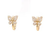 14k Yellow Gold Diamond Butterfly Baby Hoops