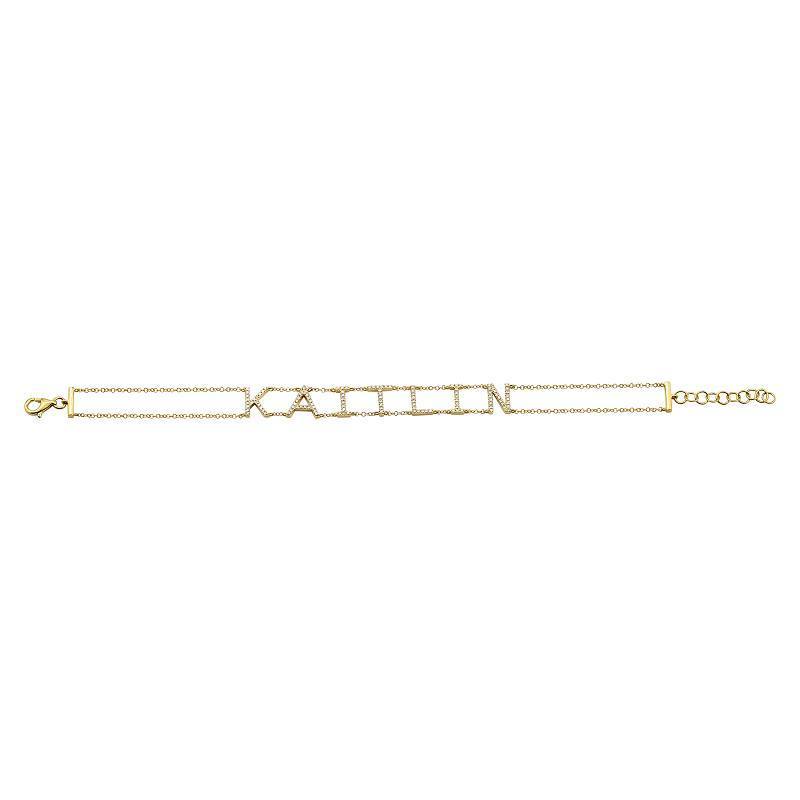 This bracelet features diamond letters. Can be customized with any ...