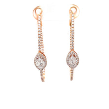18k Rose Gold Diamond Hoop Earrings 360 video view