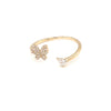 14k Yellow Gold Diamond Butterfly Ring