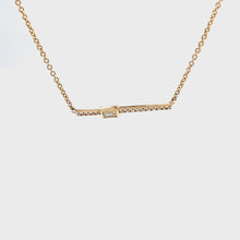 14k White Gold Diamond Bar Necklace