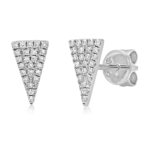 These earrings feature .12cts of pave set round brilliant cut diamo...