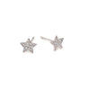 14k White Gold Diamond Star Studs
