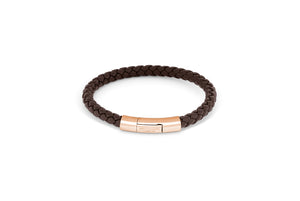 








The tightly woven, brown, Italian leather bracelet is crea...