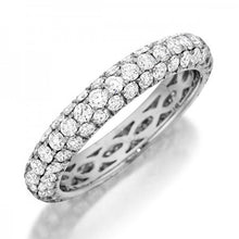 Henri Daussi Domed 3-Row Pave Diamond Band