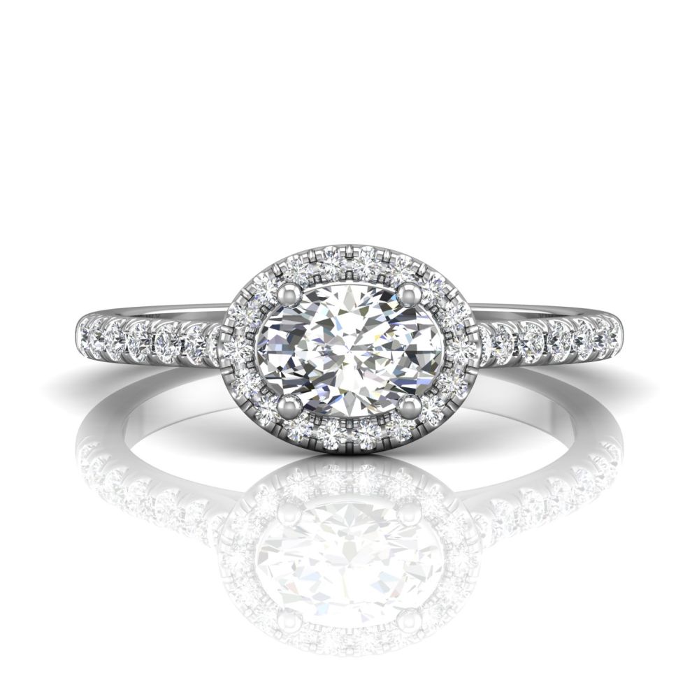 Martin Flyer Pave Halo Diamond Engagement Ring