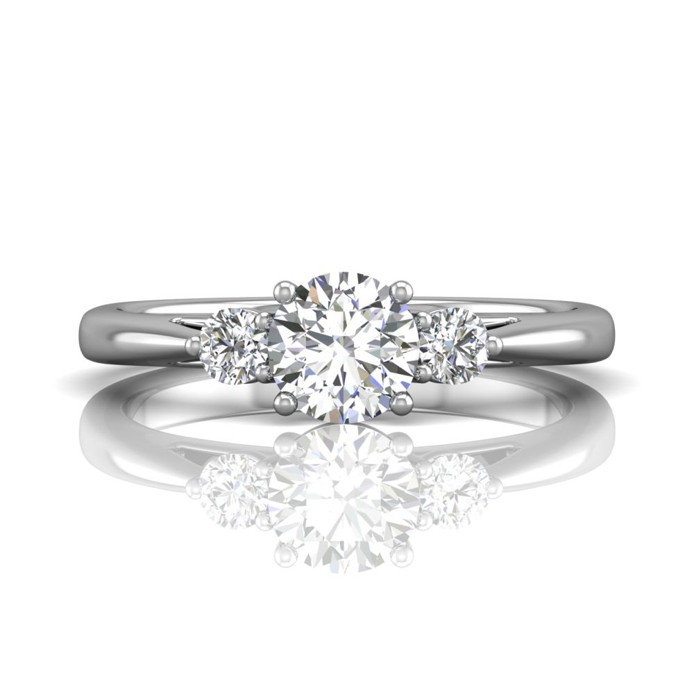 Martin Flyer Three Stone Diamond Engagement Ring
