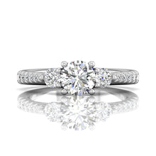 Martin Flyer Three Stone Diamond Engagement Ring