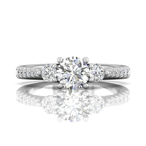 Martin Flyer Three Stone Diamond Engagement Ring