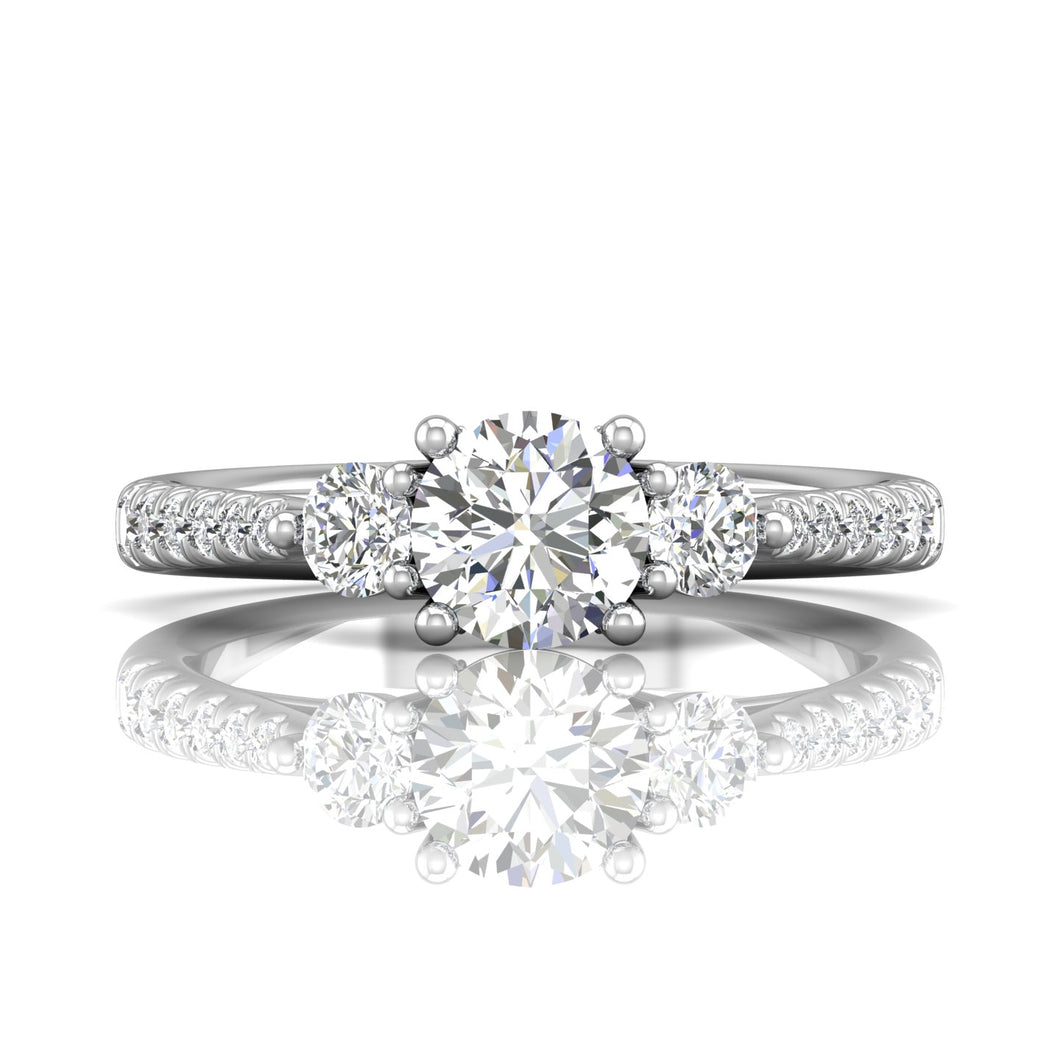Martin Flyer Three Stone Diamond Engagement Ring