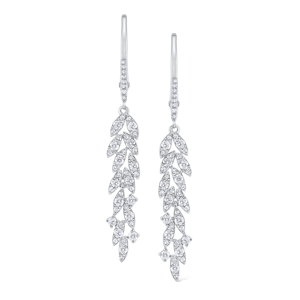These diamond earrings feature .67cts of round brilliant cut diamonds.