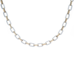 modern link necklace with diamonds totaling 1.16ct