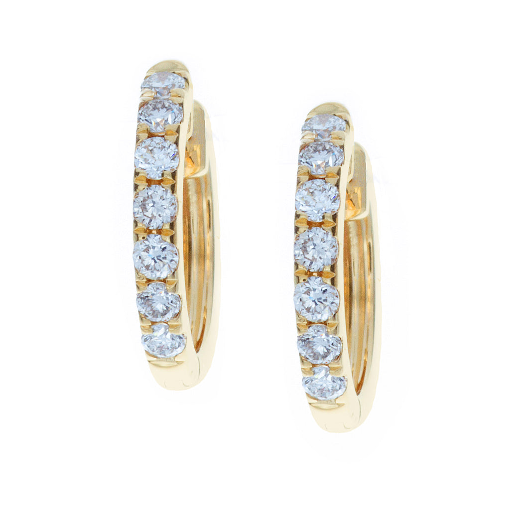 small huggy hoops with diamonds totaling .32ct