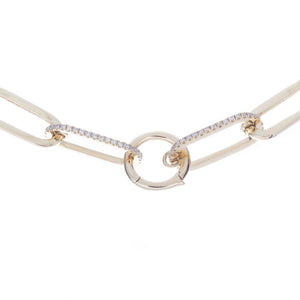 paper link bracelet with diamond links totaling .11ct
