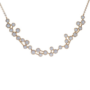 cluster, constellation style necklace with bezel-set, round brillia...
