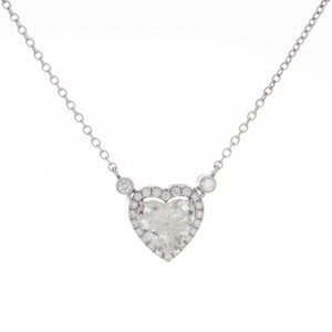 This necklace features a heart shape diamond totaling 2.21ct and is...