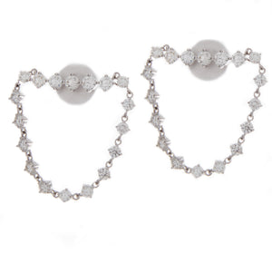 these dangle earrings feature 36 diamonds totaling 1.90ct