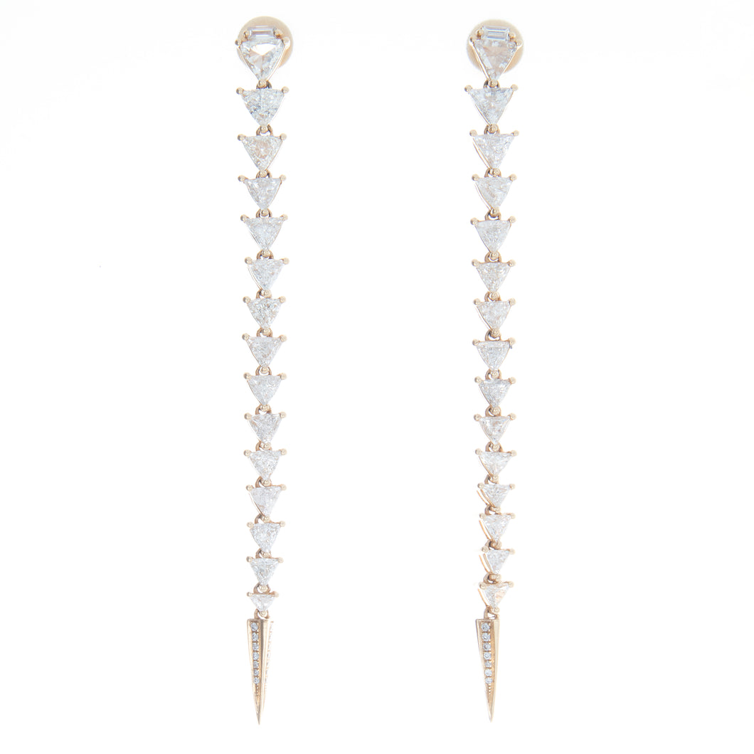 these gorgeous 18k yellow gold drop earrings feature diamonds total...