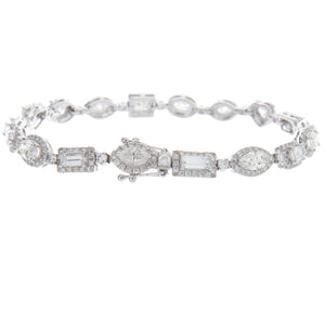 with emerald cut and marquise diamonds , this 18k white gold bracel...