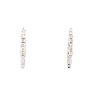 These small hoops feature diamonds totaling .15ct