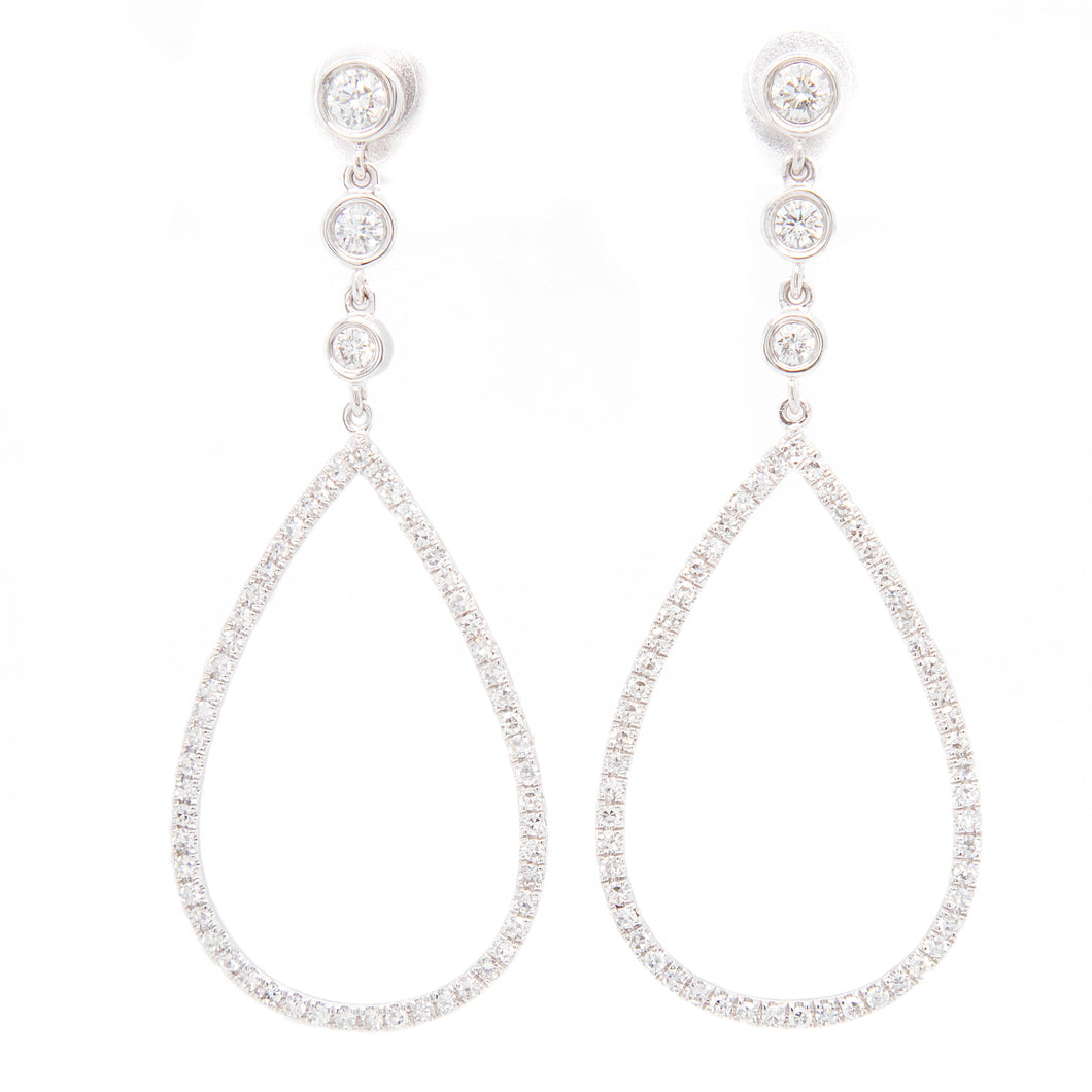 classic drop earrings featuring 116 bezel and pave-set diamonds tot...