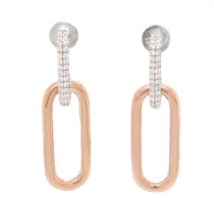 These drop link earrings feature 60, pave-set, round brilliant cut ...
