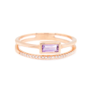 14k Rose Gold Diamond & Gemstone Ring