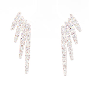 these wing shaped earrings feature pave-set diamonds totaling .60ct