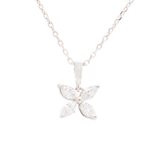 this minimalist necklace features 4 marquise cut diamonds arranged ...