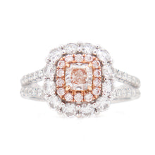 18k White Gold Pink & White Diamond Ring