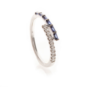 thin band with diamonds and sapphires totaling .13cts