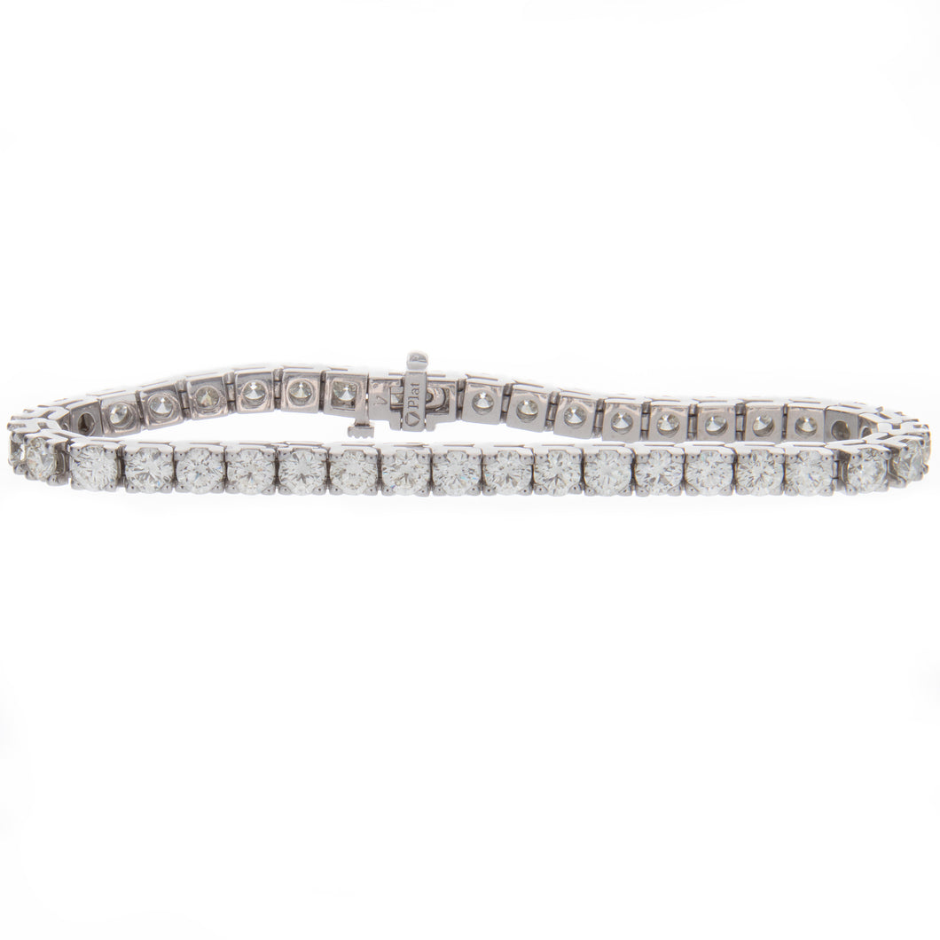 A gorgeous platinum tennis bracelet featuring 40 round brilliant cu...