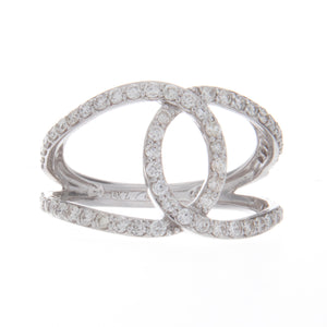 14k White Gold Double Band Ring