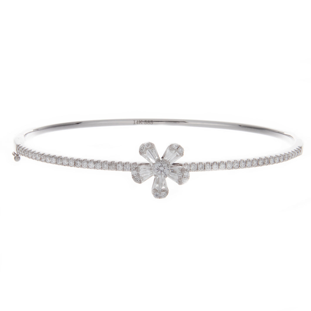 this sweet bangle features 10 baguette cut diamonds totaling .27ct ...