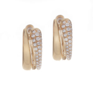These small huggy earrings feature pave-set diamonds totaling .33ct