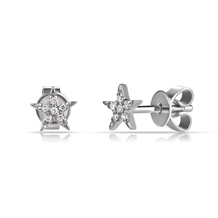 Little Treasure Silver Cubic Zirconia Open Star Earrings