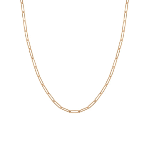 This link necklace features 14k yellow gold links.