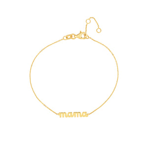 14k yellow gold bracelet with cursive 