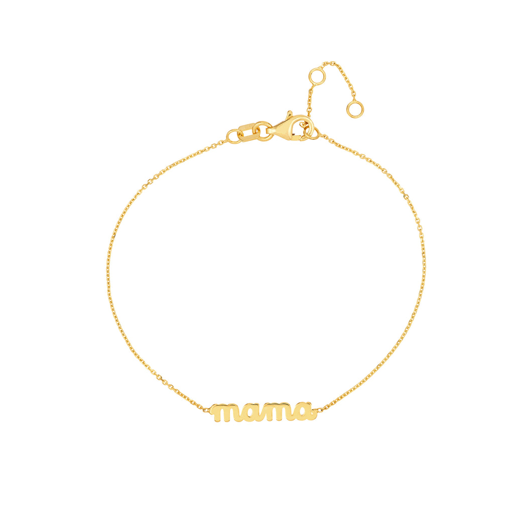 14k yellow gold bracelet with cursive 
