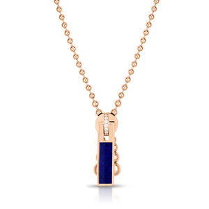 18k rose gold zipper necklace, with functioning zipper, featuring d...