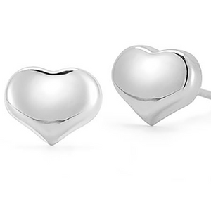 Heart shaped, stud Earrings. 5mm. Available in white gold, yellow g...