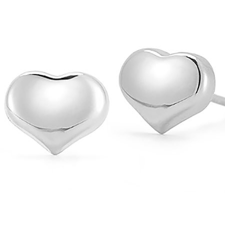Heart shaped, stud Earrings. 5mm. Available in white gold, yellow g...
