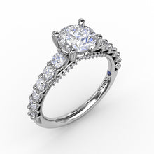 Fana Contemporary Diamond Solitaire Engagement Ring With Openwork Diamond Band